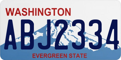 WA license plate ABJ2334