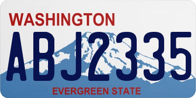 WA license plate ABJ2335