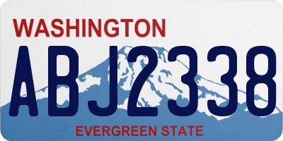 WA license plate ABJ2338