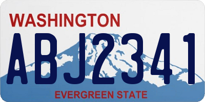 WA license plate ABJ2341