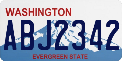 WA license plate ABJ2342