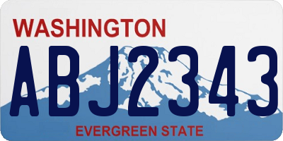 WA license plate ABJ2343