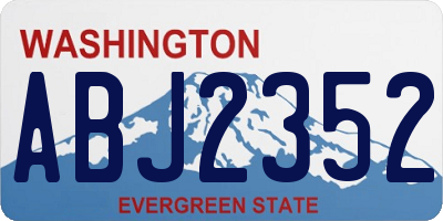 WA license plate ABJ2352
