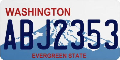 WA license plate ABJ2353