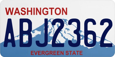 WA license plate ABJ2362