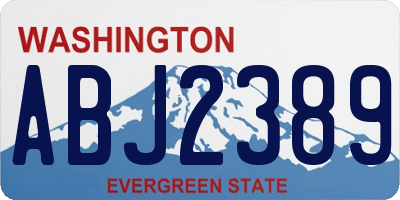 WA license plate ABJ2389