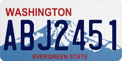 WA license plate ABJ2451