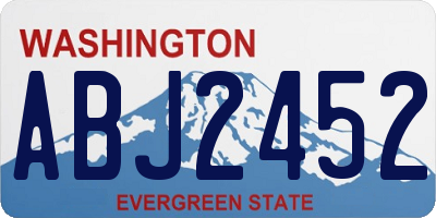 WA license plate ABJ2452