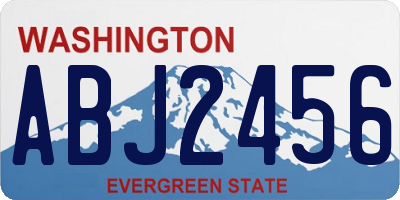 WA license plate ABJ2456