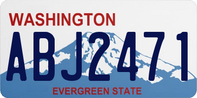 WA license plate ABJ2471