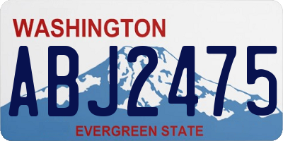 WA license plate ABJ2475
