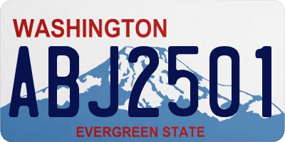 WA license plate ABJ2501