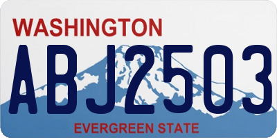 WA license plate ABJ2503