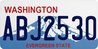 WA license plate ABJ2530