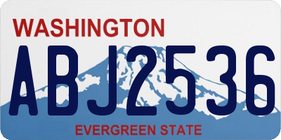 WA license plate ABJ2536