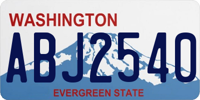 WA license plate ABJ2540
