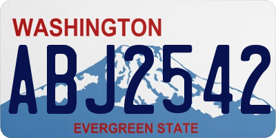 WA license plate ABJ2542