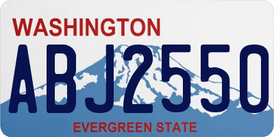 WA license plate ABJ2550