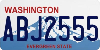 WA license plate ABJ2555