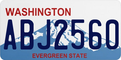 WA license plate ABJ2560