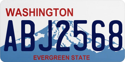WA license plate ABJ2568