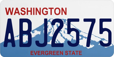 WA license plate ABJ2575