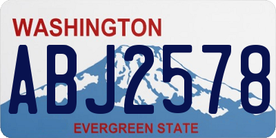 WA license plate ABJ2578