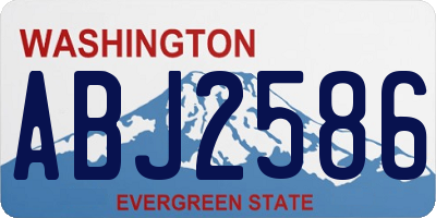 WA license plate ABJ2586