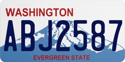 WA license plate ABJ2587