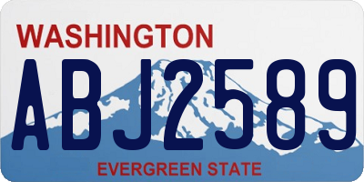 WA license plate ABJ2589