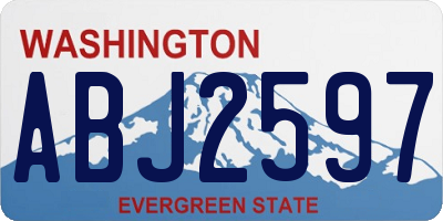WA license plate ABJ2597