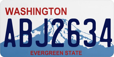 WA license plate ABJ2634