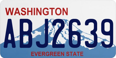WA license plate ABJ2639