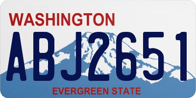 WA license plate ABJ2651