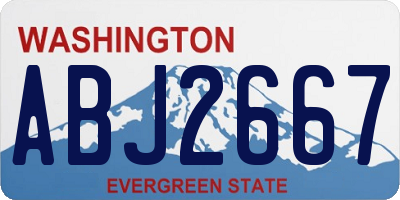 WA license plate ABJ2667