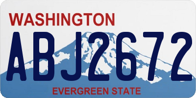 WA license plate ABJ2672