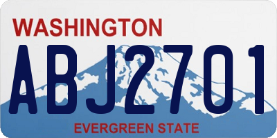 WA license plate ABJ2701