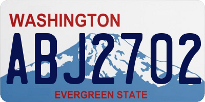 WA license plate ABJ2702