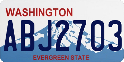 WA license plate ABJ2703