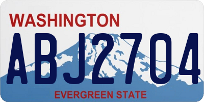 WA license plate ABJ2704