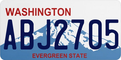 WA license plate ABJ2705