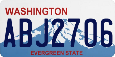 WA license plate ABJ2706