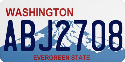 WA license plate ABJ2708