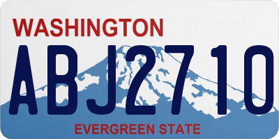 WA license plate ABJ2710