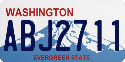 WA license plate ABJ2711