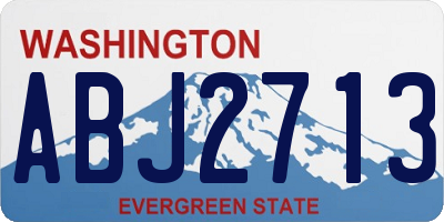 WA license plate ABJ2713