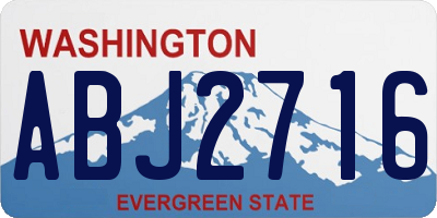 WA license plate ABJ2716