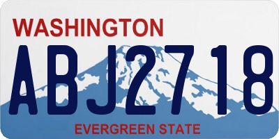 WA license plate ABJ2718