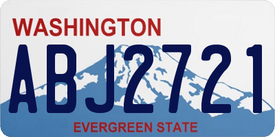 WA license plate ABJ2721