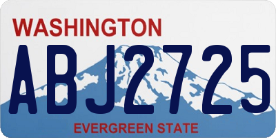 WA license plate ABJ2725